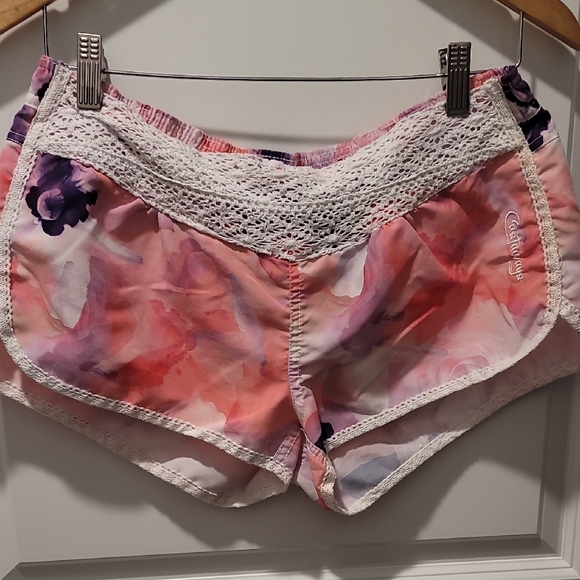 Castaway Pink and Purple Floral Sleep Shorts - Picture 1 of 3